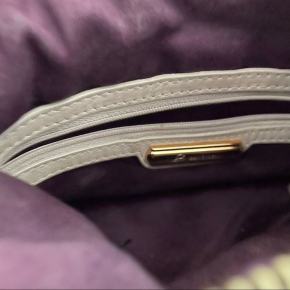 B. Makowsky Leather Crossbody Bag - Small Tan with Gold Chain - Picture 4 of 6